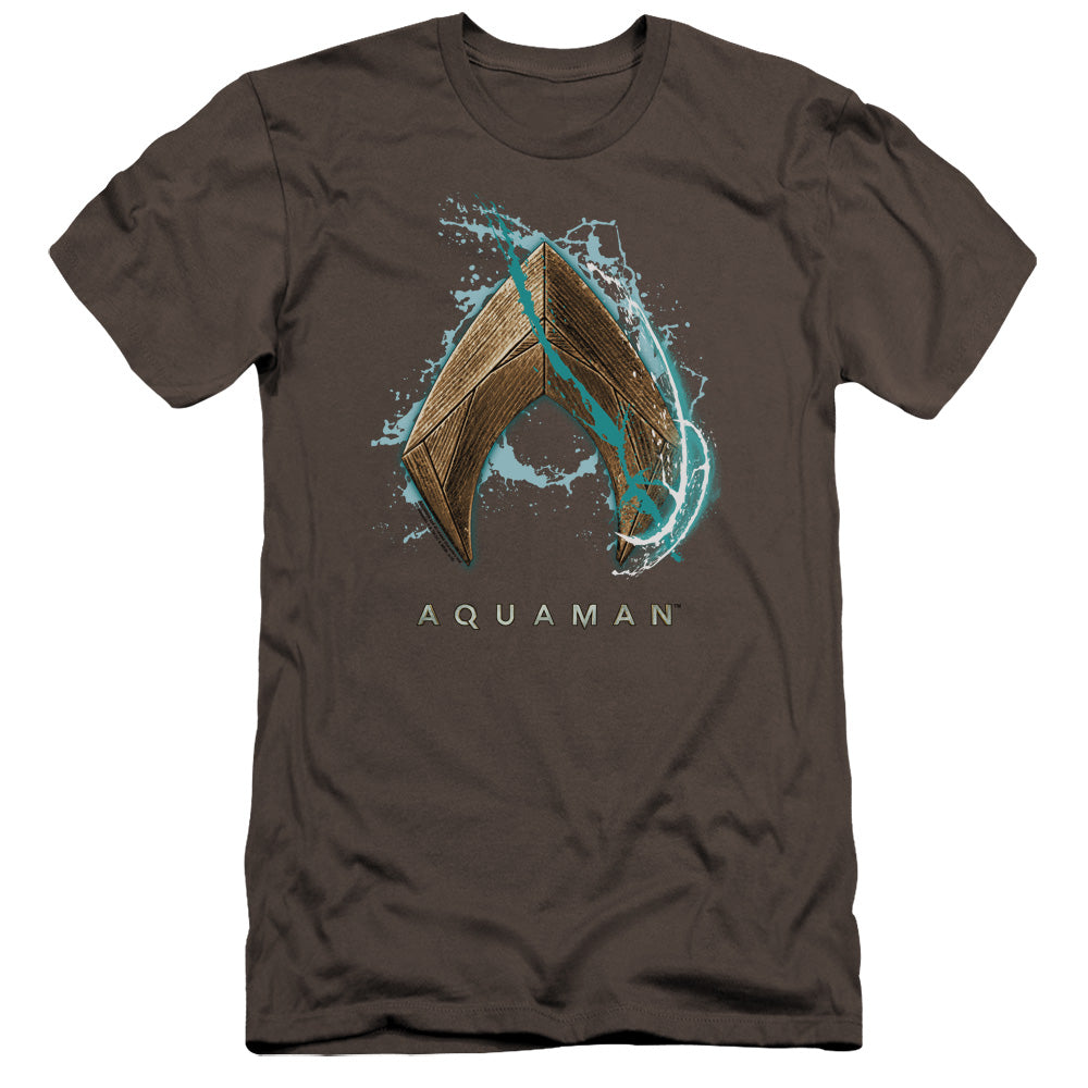 Aquaman Movie Premium Canvas T-Shirt Water Shield Logo Charcoal Tee