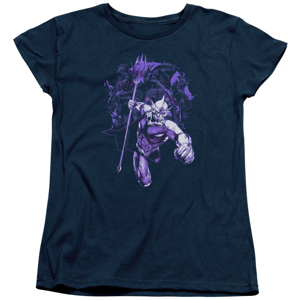 Aquaman Movie Womens T-Shirt Villain Ocean Master Navy Tee