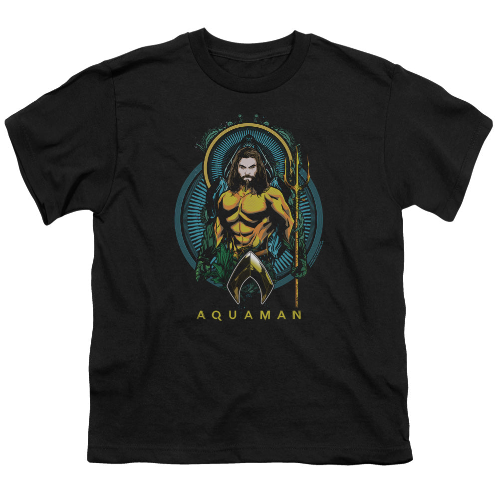 Aquaman Movie Kids T-Shirt Portrait Black Tee