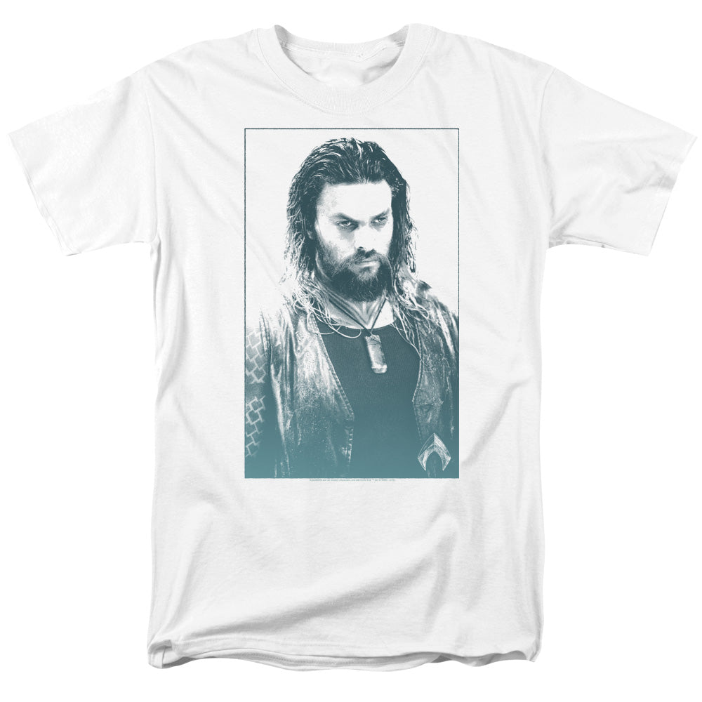 Aquaman Movie T-Shirt Jason Momoa Stare White Tee