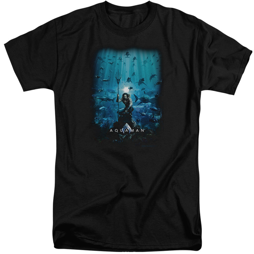 Aquaman Movie Tall T-Shirt Poster Black Tee