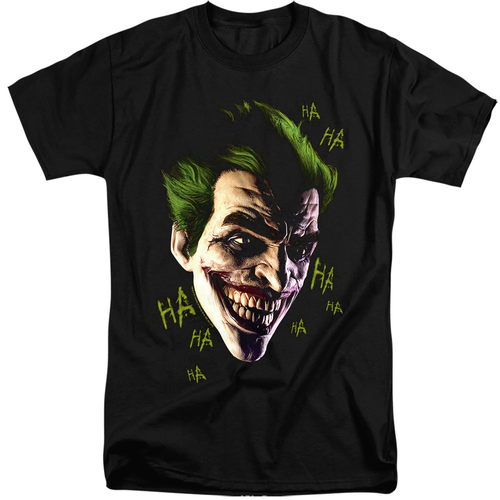 Batman Arkham Origins Tall T-Shirt Joker Grin Ha Ha Black Tee