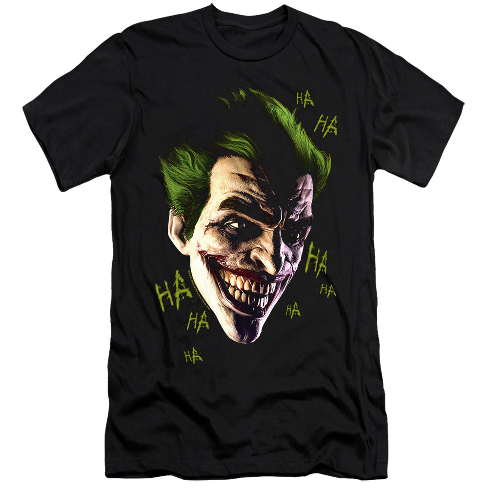 Batman Arkham Origins Canvas T-Shirt Joker Grin Ha Ha Black Tee