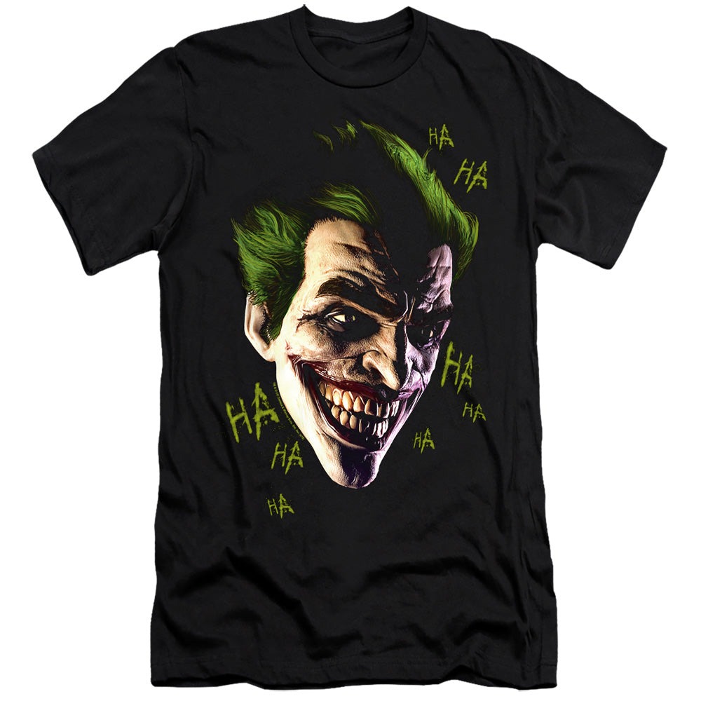 Batman Arkham Origins Slim Fit T-Shirt Joker Grin Ha Ha Black Tee