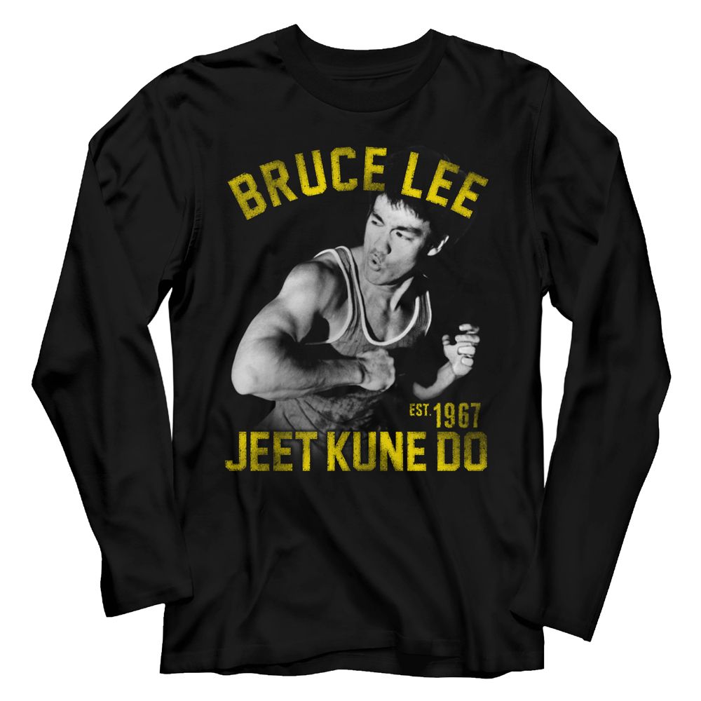 Bruce Lee Long Sleeve T-Shirt Vintage Jeet Kune Do Black Tee