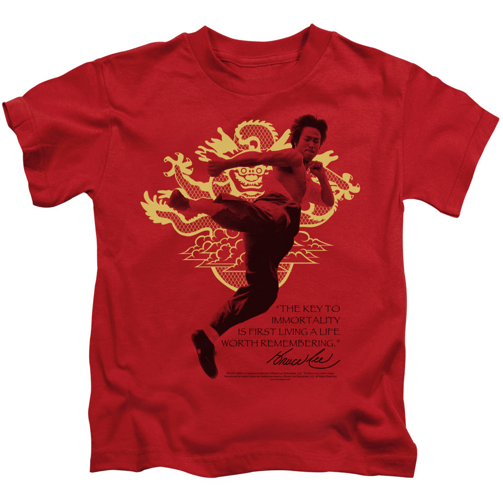 Bruce Lee Kids T-Shirt Key to Immortality Red Tee