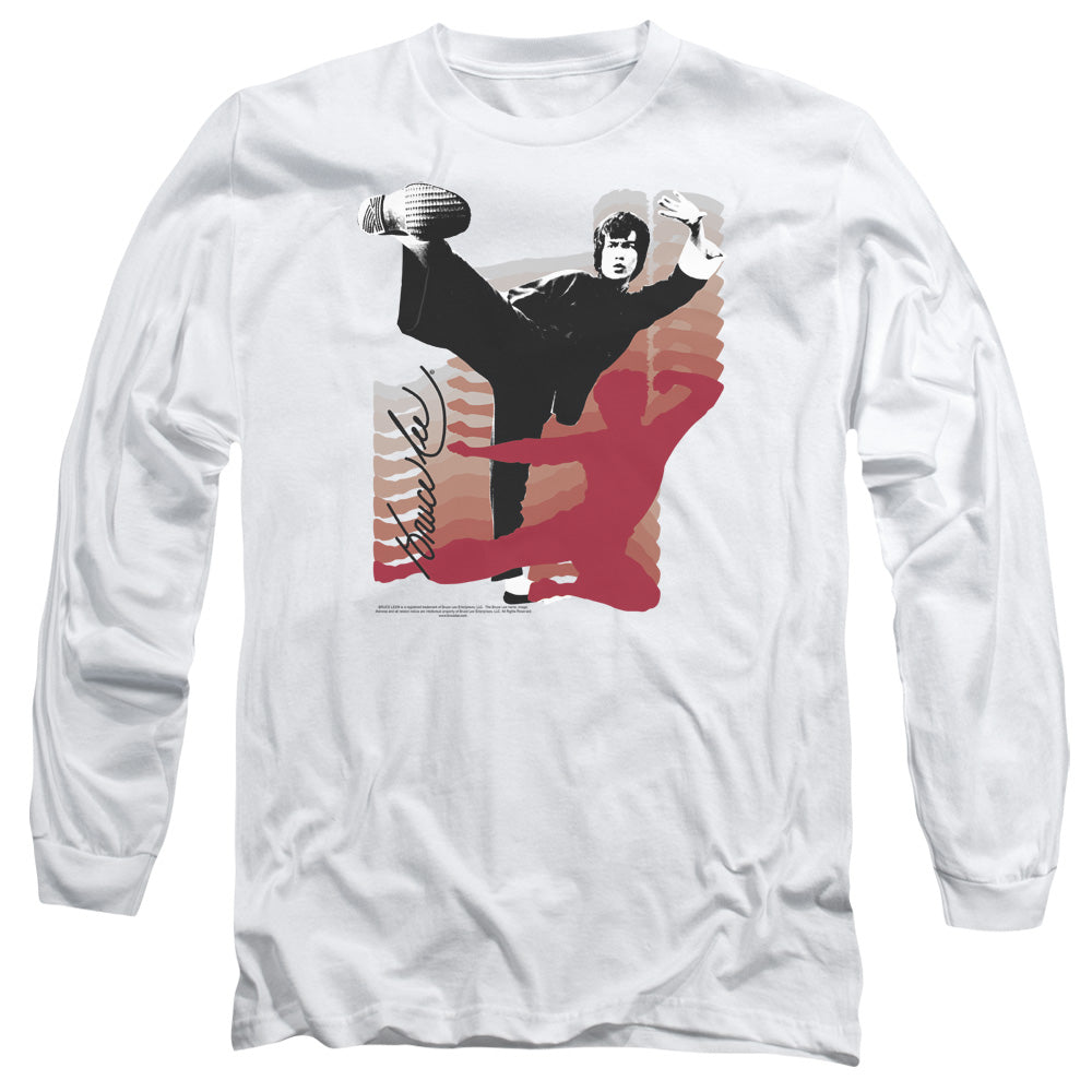 Bruce Lee Long Sleeve T-Shirt Kick It White Tee