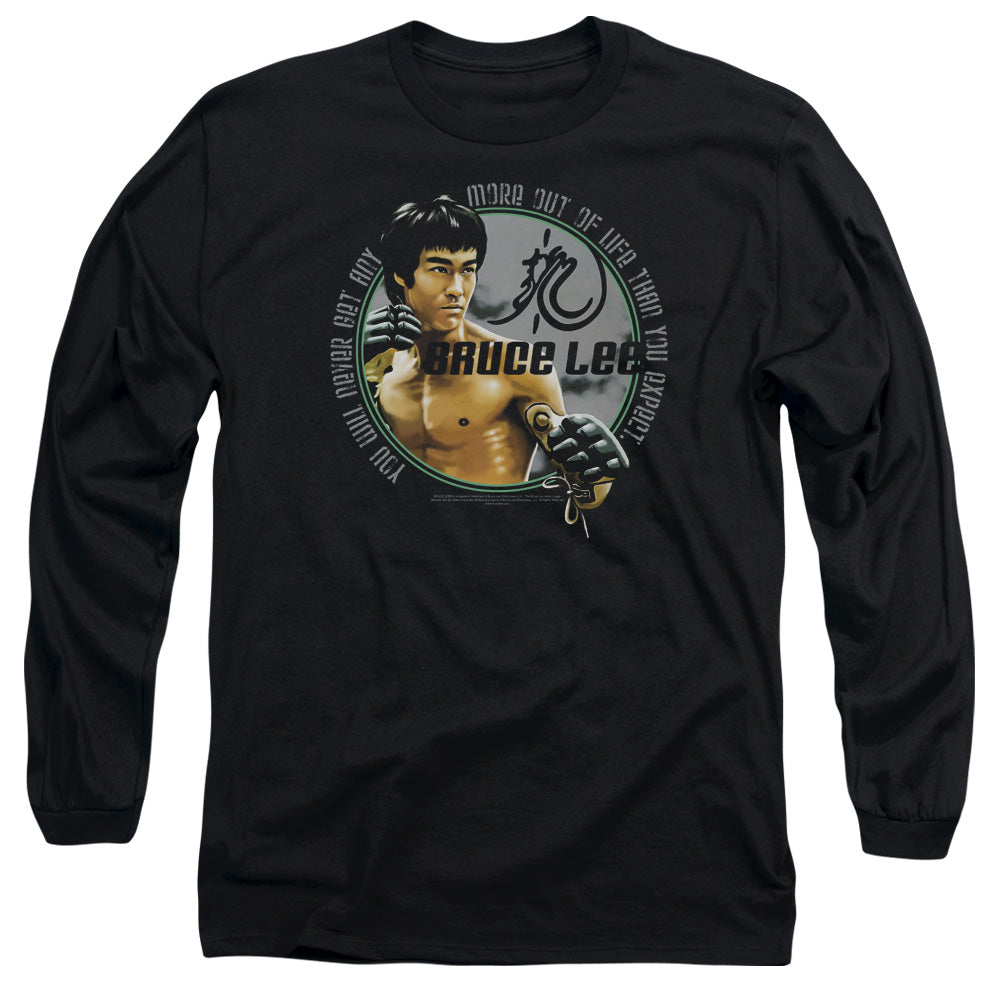 Bruce Lee Long Sleeve T-Shirt Never Get More Out Of Life Black Tee