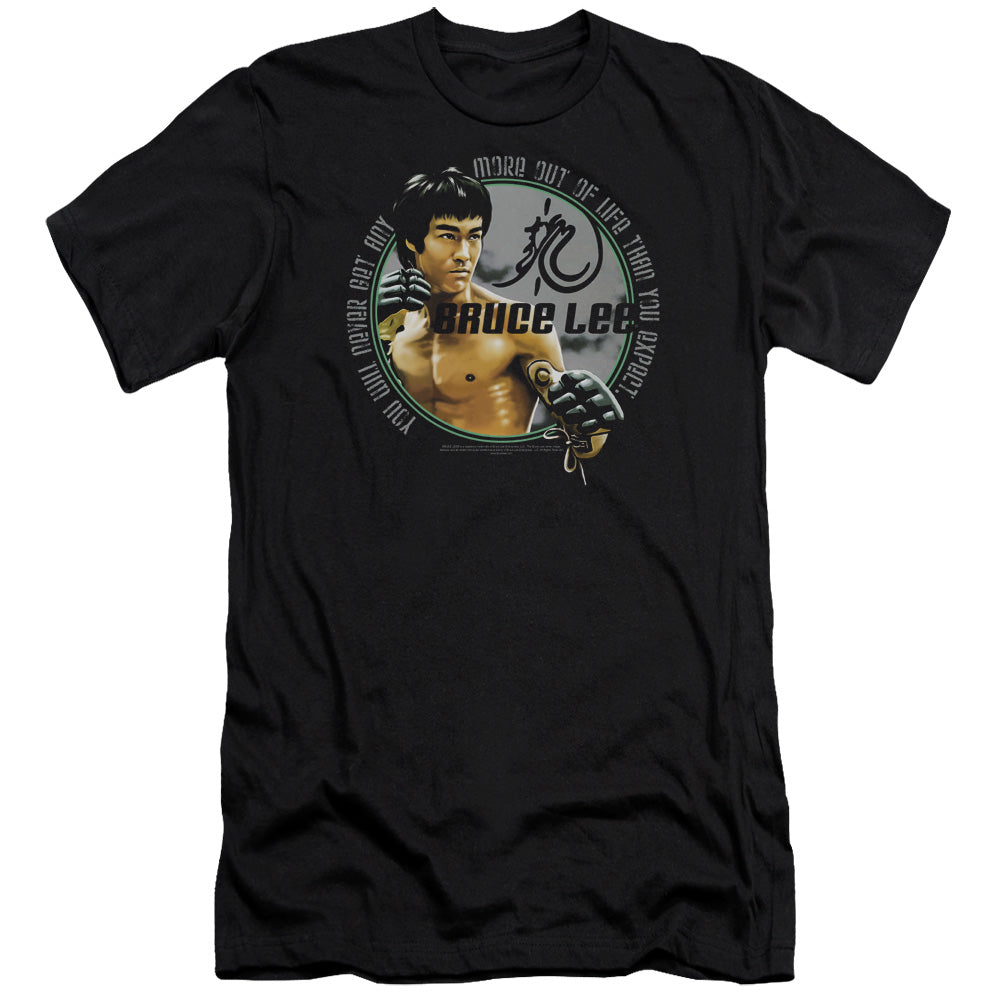 Bruce Lee Premium Canvas T-Shirt Never Get More Out Of Life Black Tee