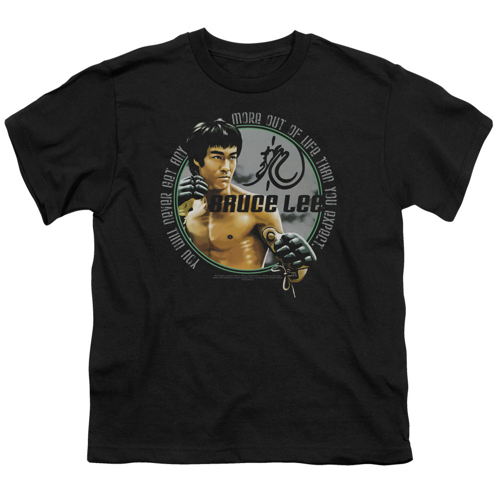 Bruce Lee Kids T-Shirt Never Get More Out Of Life Black Tee