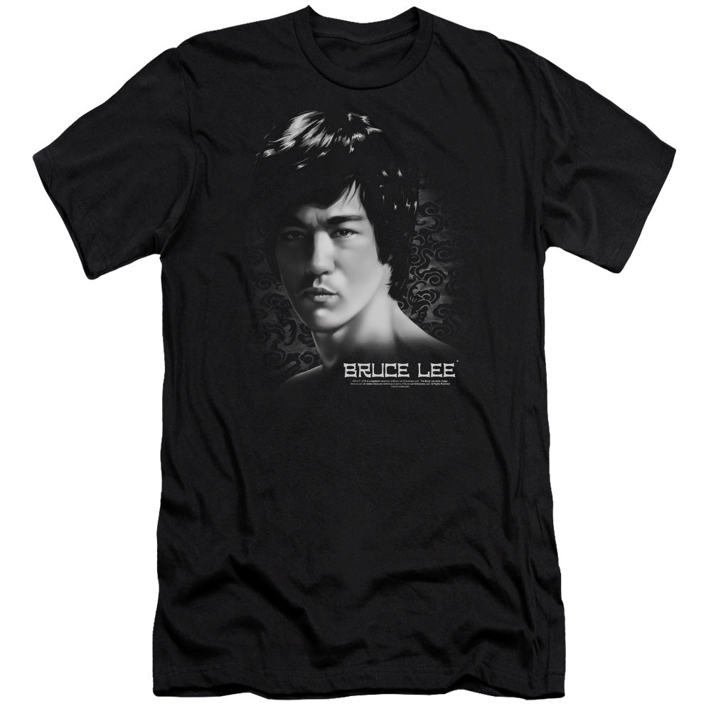 Bruce Lee Slim Fit T-Shirt Serious Portrait Black Tee