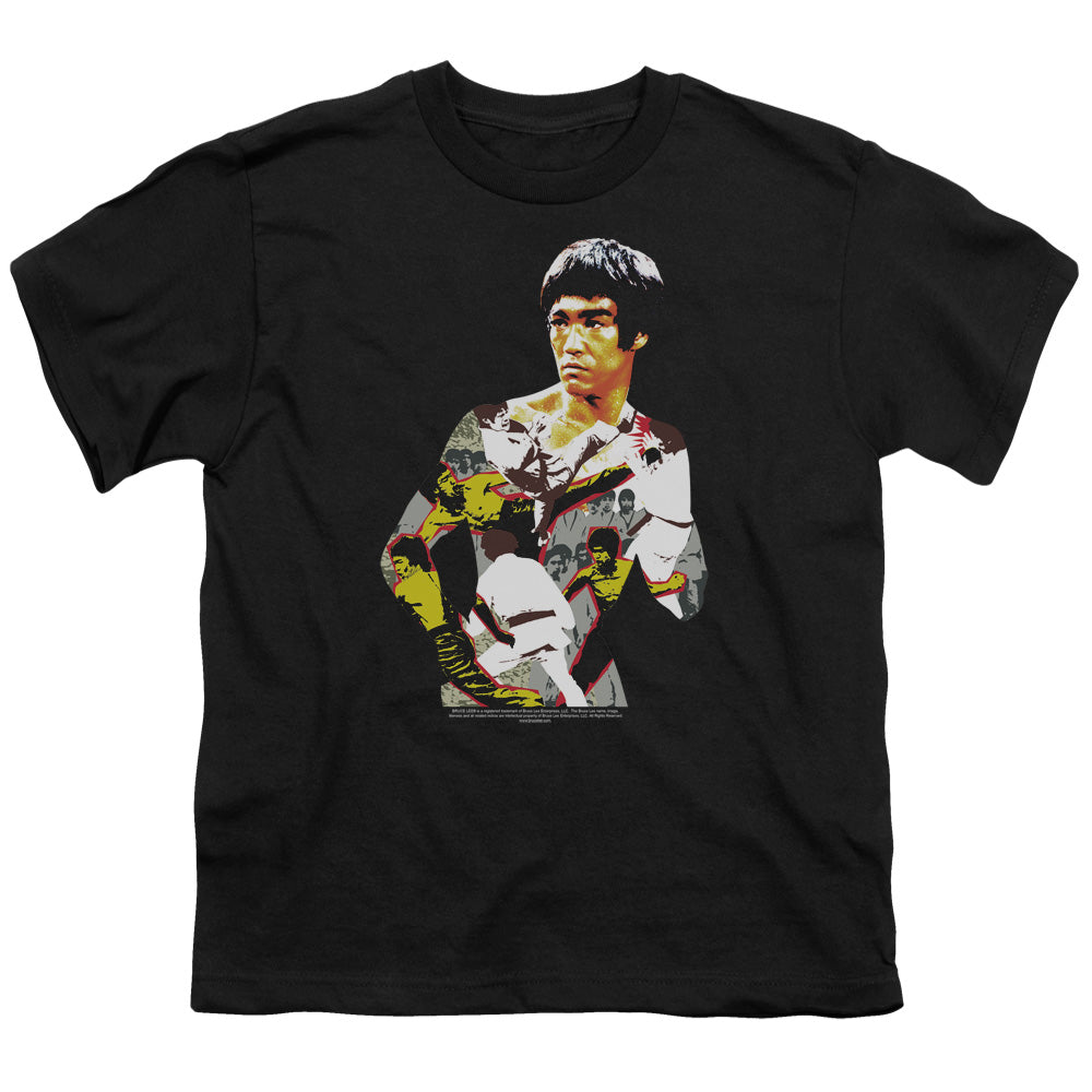 Bruce Lee Kids T-Shirt Body Collage Black Tee