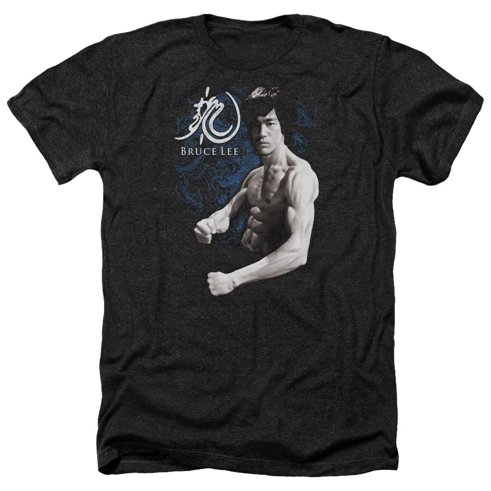 Bruce Lee Heather T-Shirt Dragon Stance Black Tee