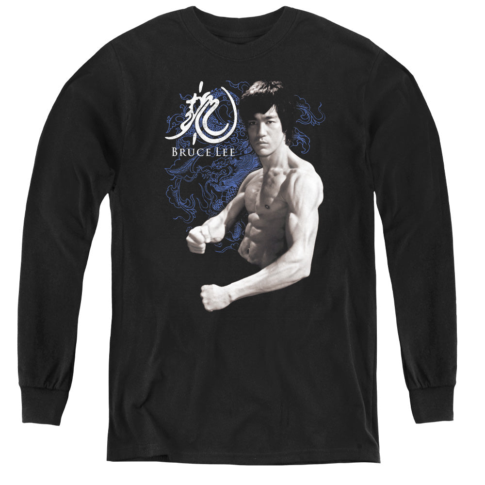 Bruce Lee Kids Long Sleeve Shirt Dragon Stance Black Tee