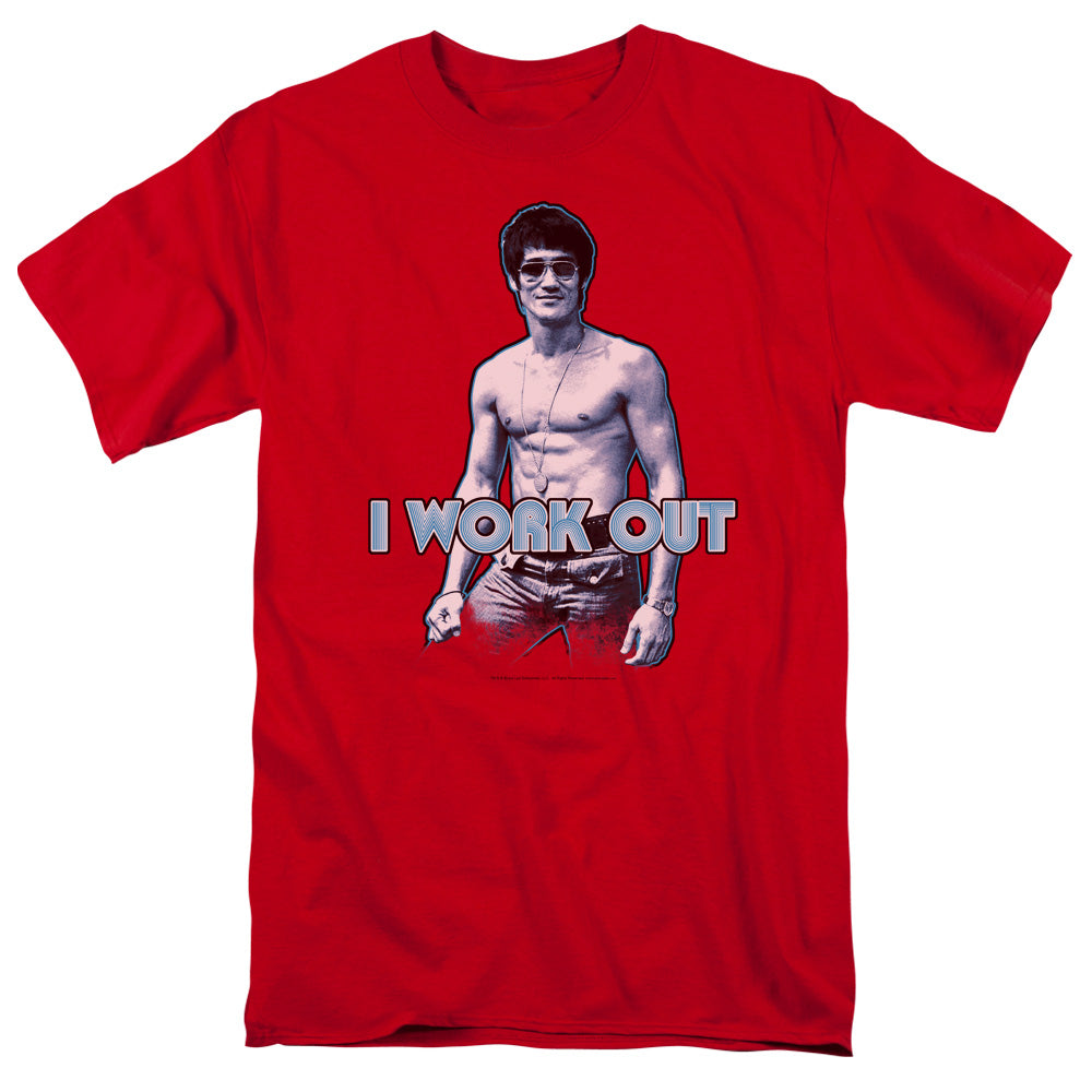 Bruce Lee T-Shirt I Work Out Red Tee