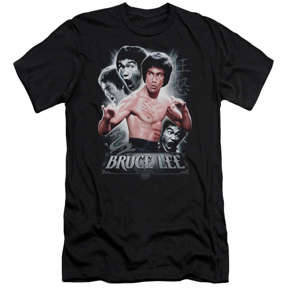 Bruce Lee Slim Fit T-Shirt Inner Fury Collage Black Tee