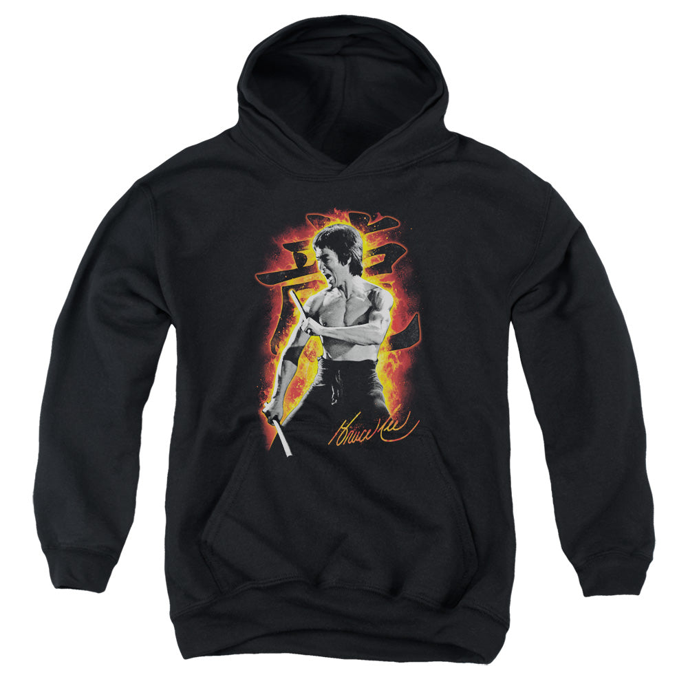 Bruce Lee Kids Hoodie Fire Black Hoody