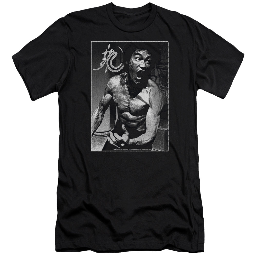 Bruce Lee Premium Canvas T-Shirt Rage Portrait Black Tee