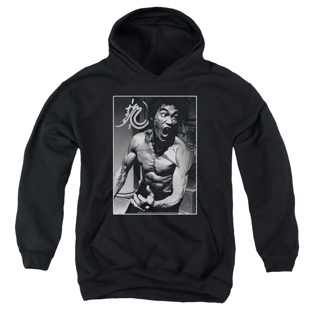 Bruce Lee Kids Hoodie Rage Portrait Black Hoody