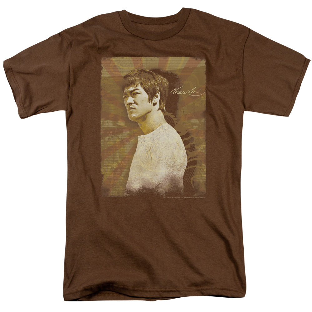 Bruce Lee T-Shirt Vintage Angry Portrait Coffee Tee