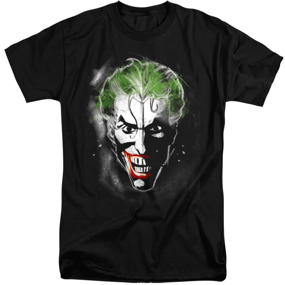 Batman Tall T-Shirt Joker Face Makeup Black Tee