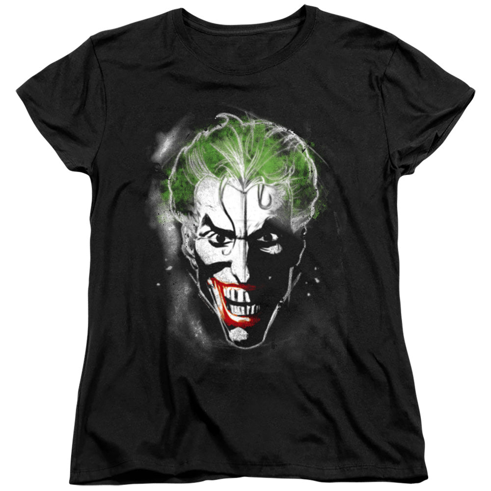 Batman Womens T-Shirt Joker Face Makeup Black Tee