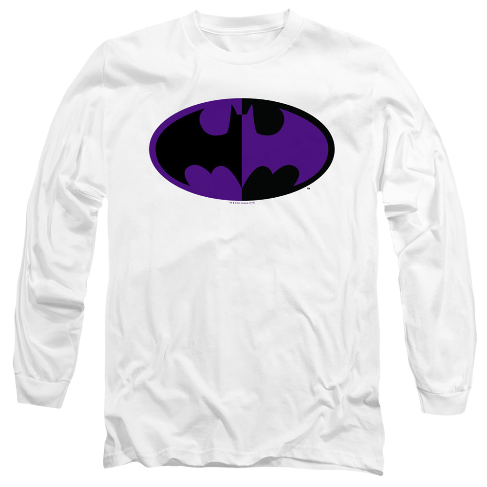 Batman Long Sleeve T-Shirt Split Logo White Tee