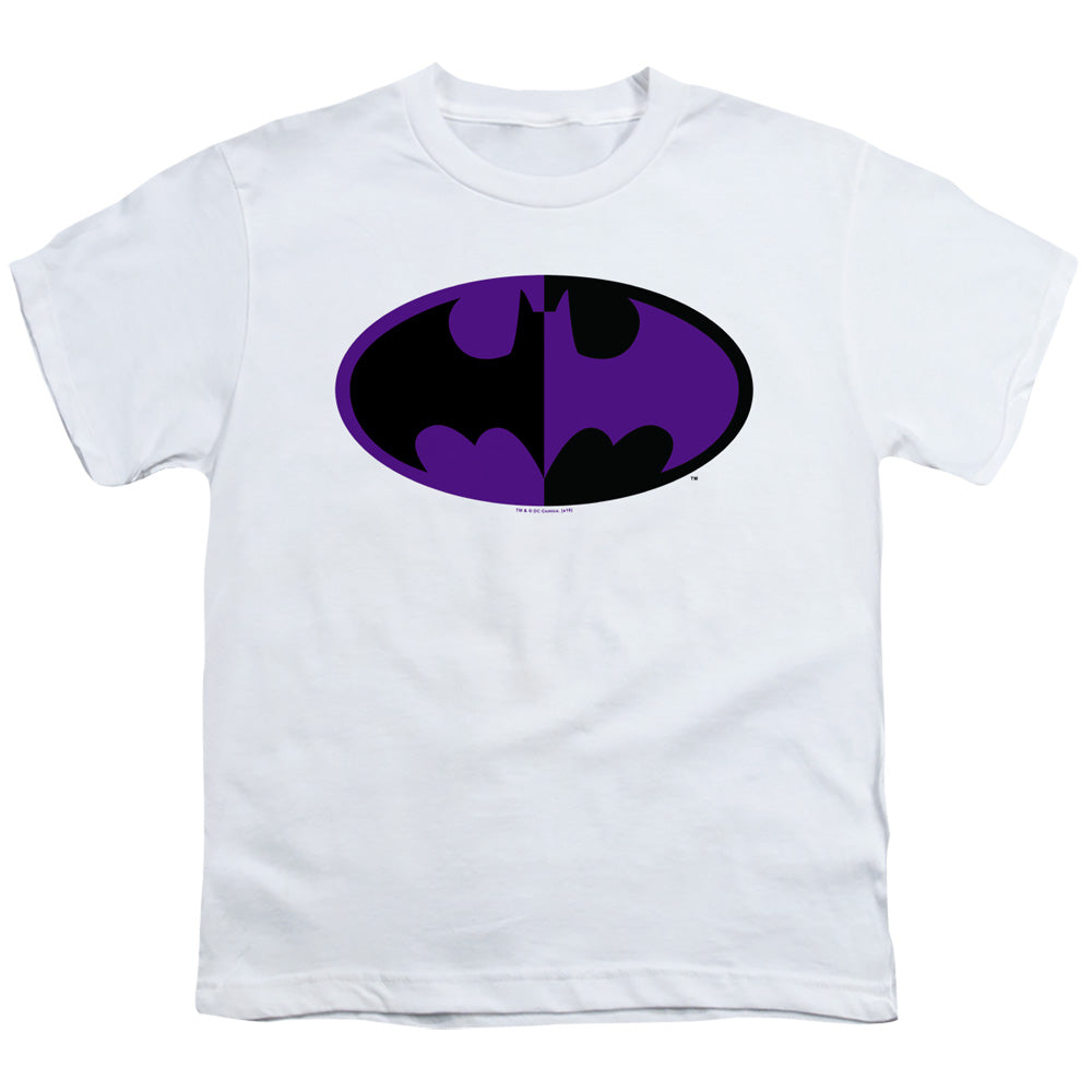 Batman Kids T-Shirt Split Logo White Tee