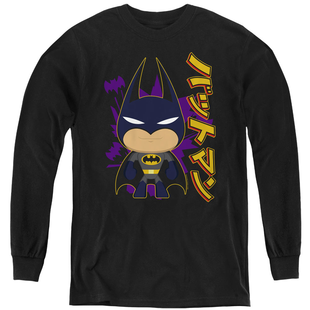 Batman Kids Long Sleeve Shirt Cartoon Kanji Black Tee