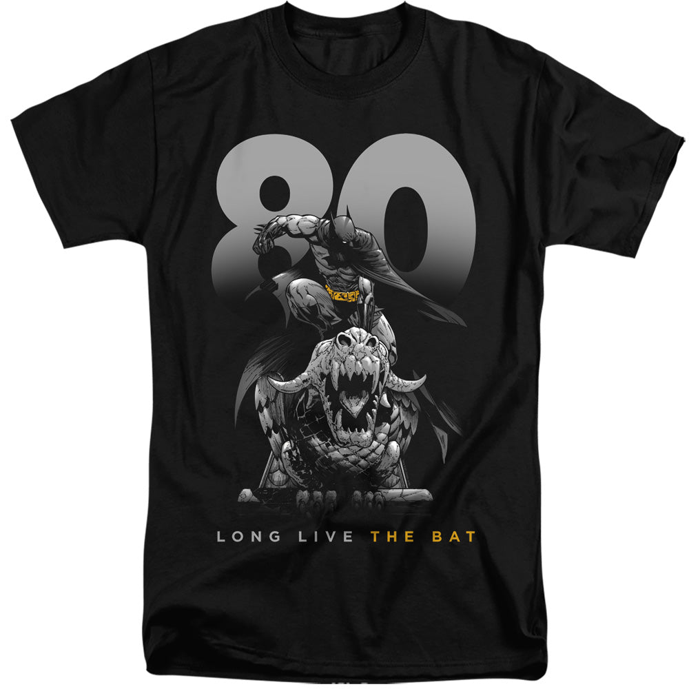 Batman Tall T-Shirt 80 Years Long Live The Bat Black Tee