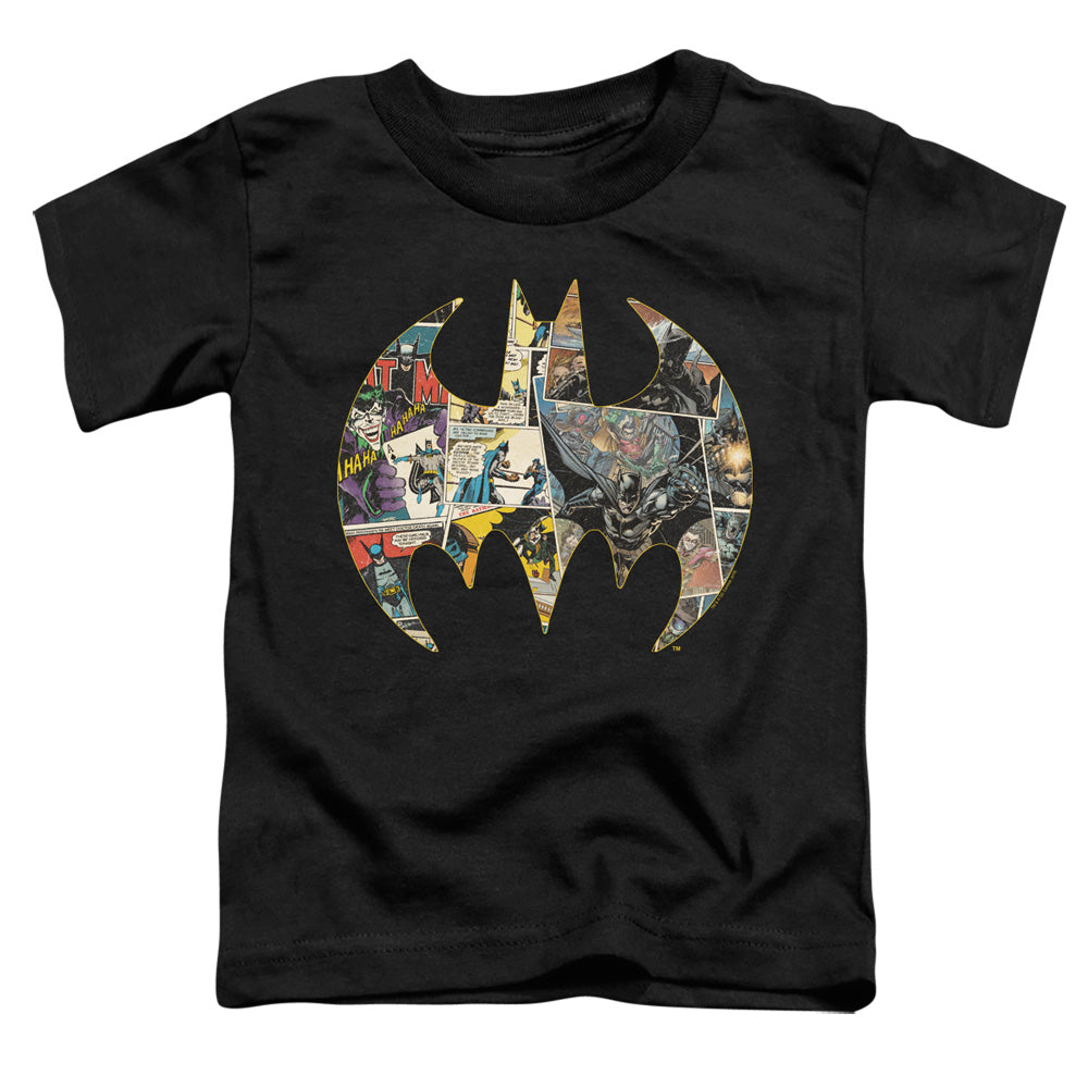 Batman Toddler T-Shirt Collage Shield Black Tee