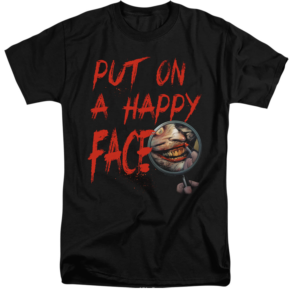 Batman Tall T-Shirt Happy Face Black Tee