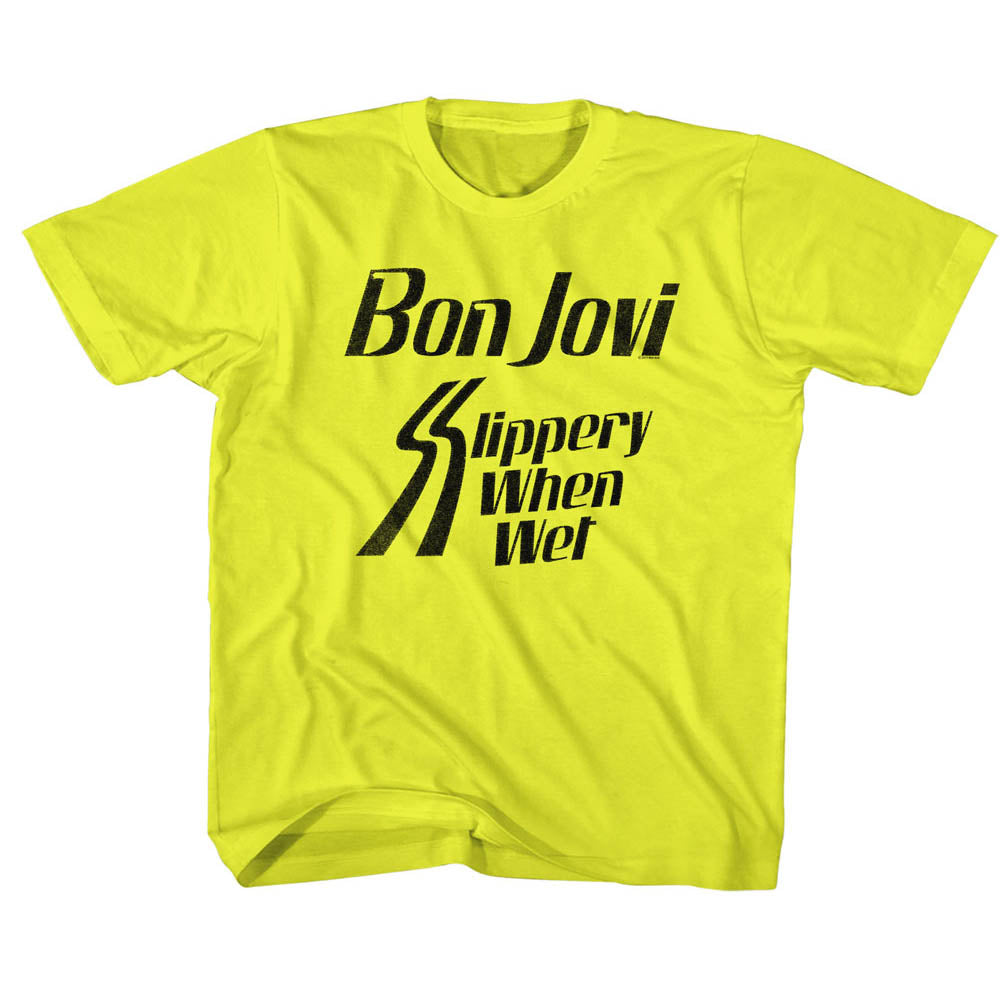 Bon Jovi Toddler T-Shirt Slippery When Wet Yellow Tee