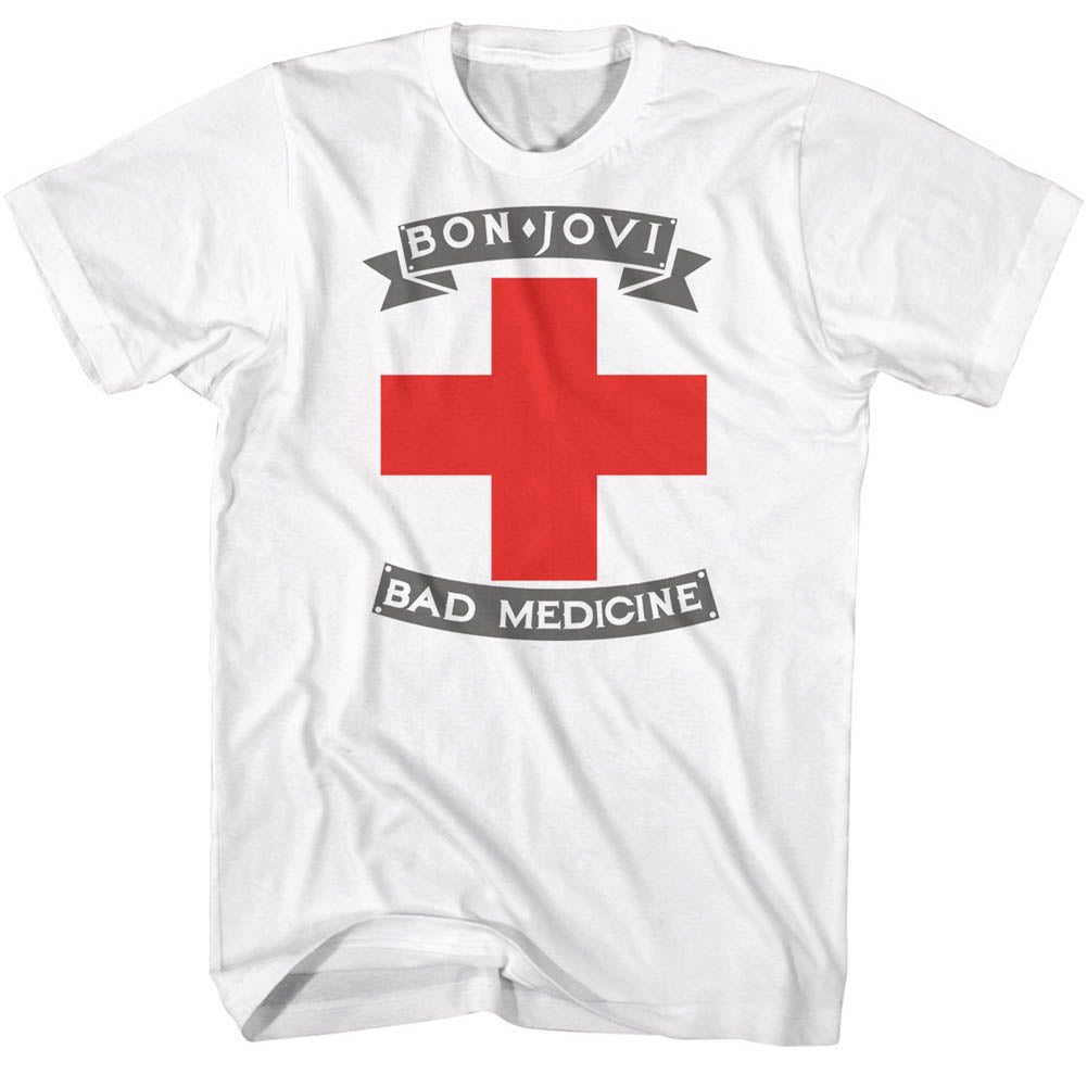 Bon Jovi T-Shirt Bad Medicine White Tee
