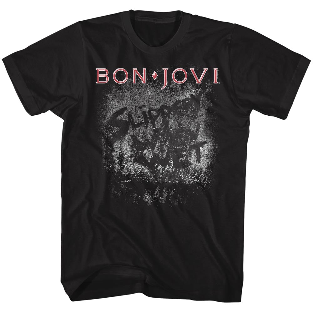 Bon Jovi T-Shirt Slippery When Wet Album Cover Black Tee