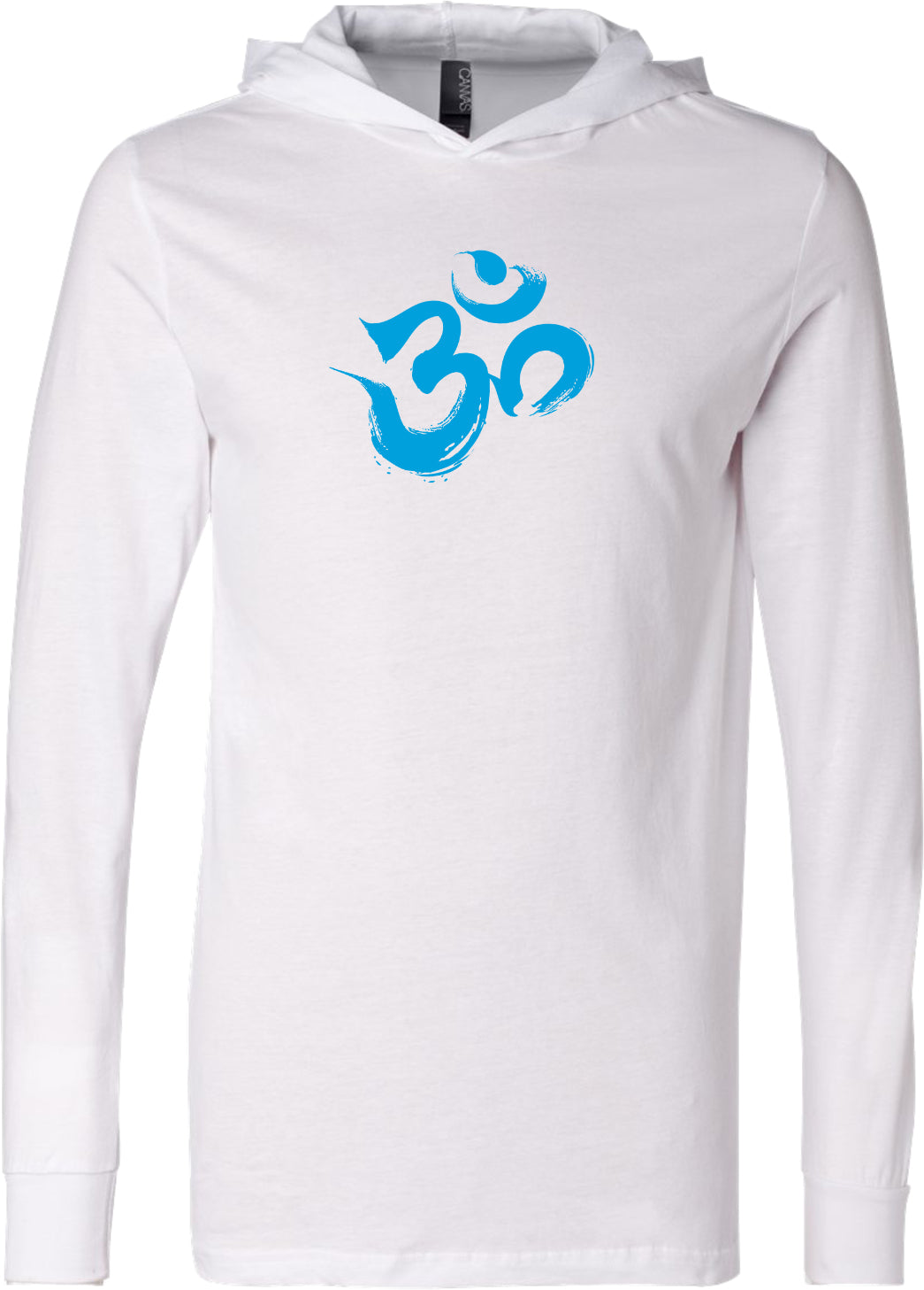 Aqua Brushstroke AUM Lightweight Yoga Hoodie Tee Shirt