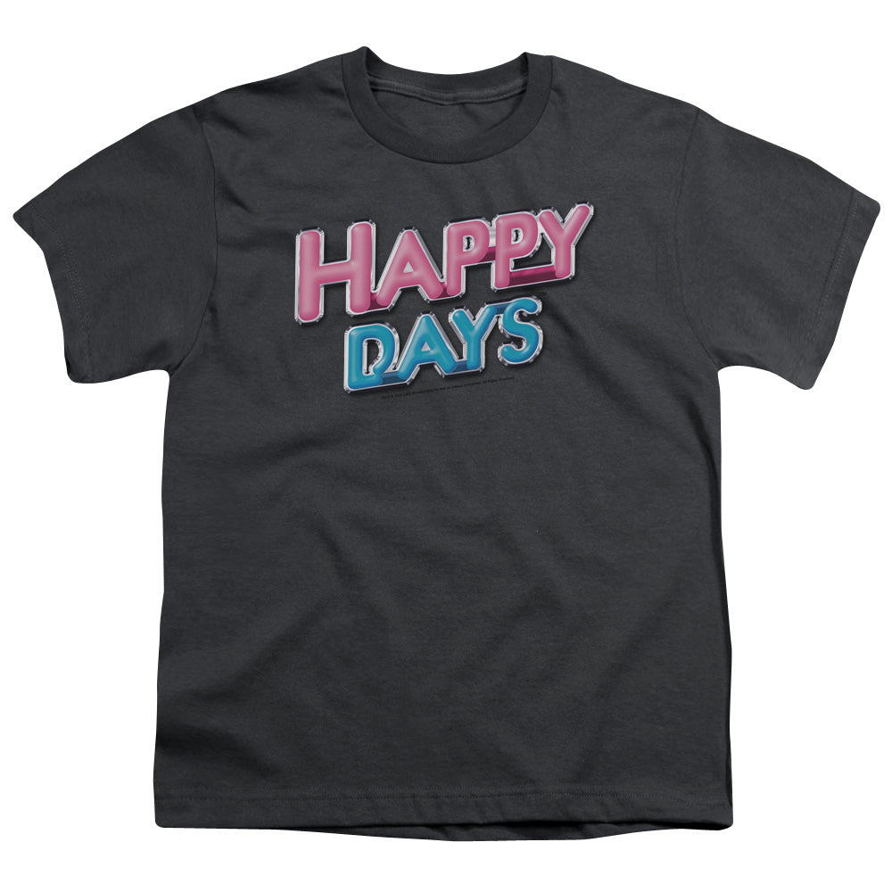 Happy Days Kids T-Shirt Logo Charcoal Tee