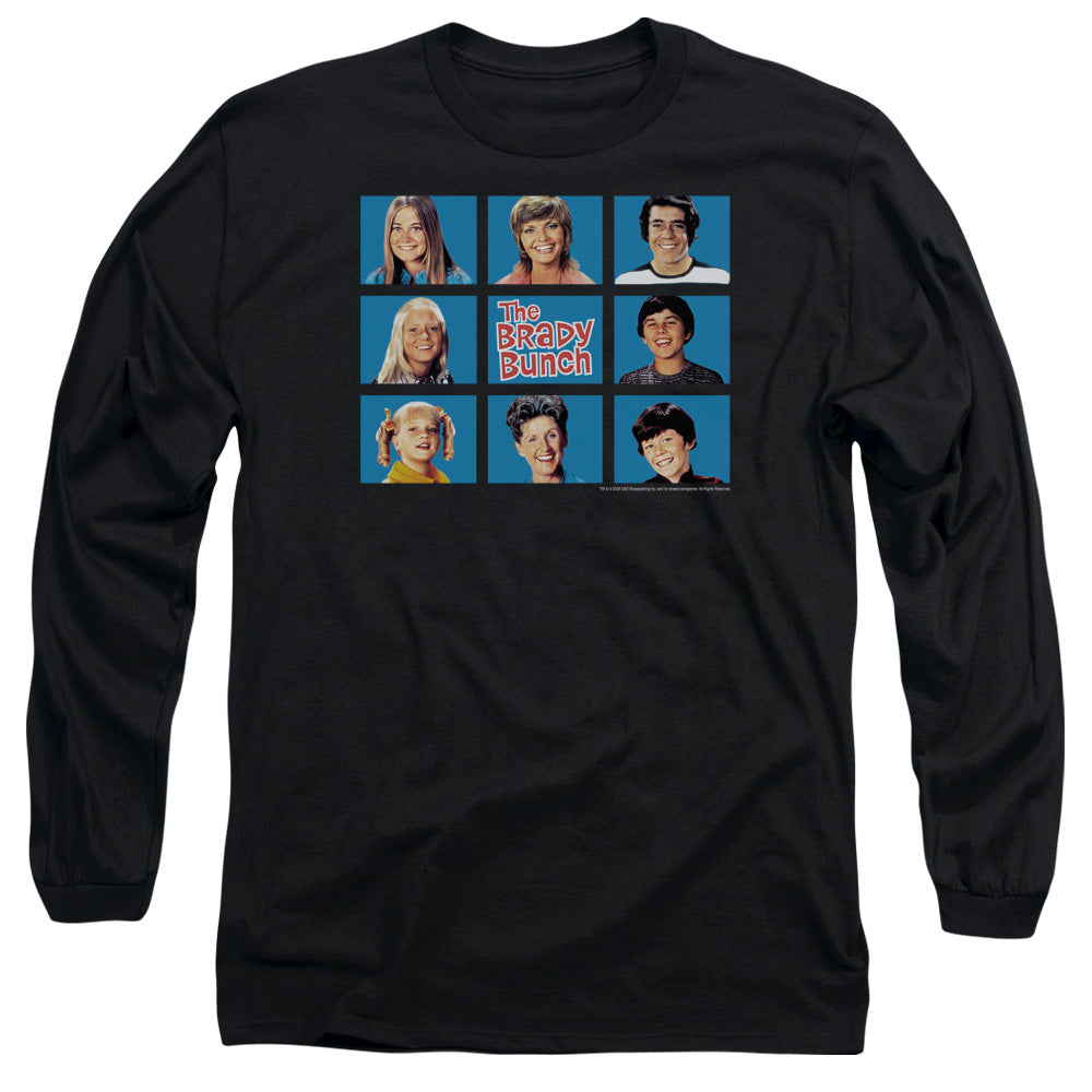 The Brady Bunch Long Sleeve T-Shirt Family Framed Black Tee
