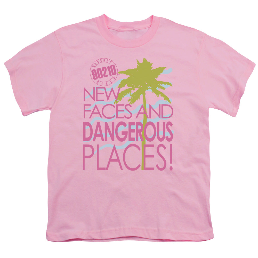 90210 Kids T-Shirt New Faces and Dangerous Places Pink Tee