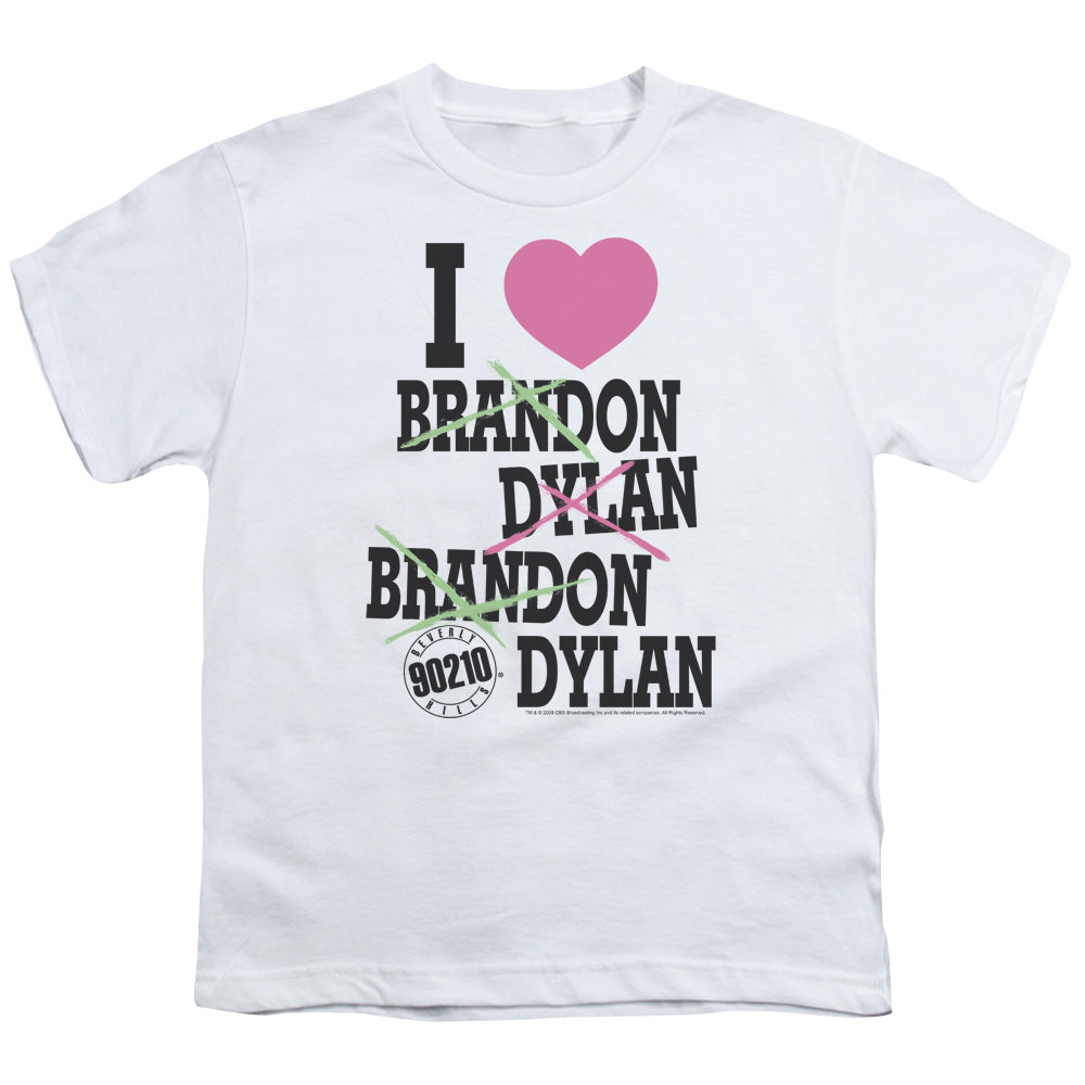 90210 Kids T-Shirt I Love Brandon and Dylan White Tee