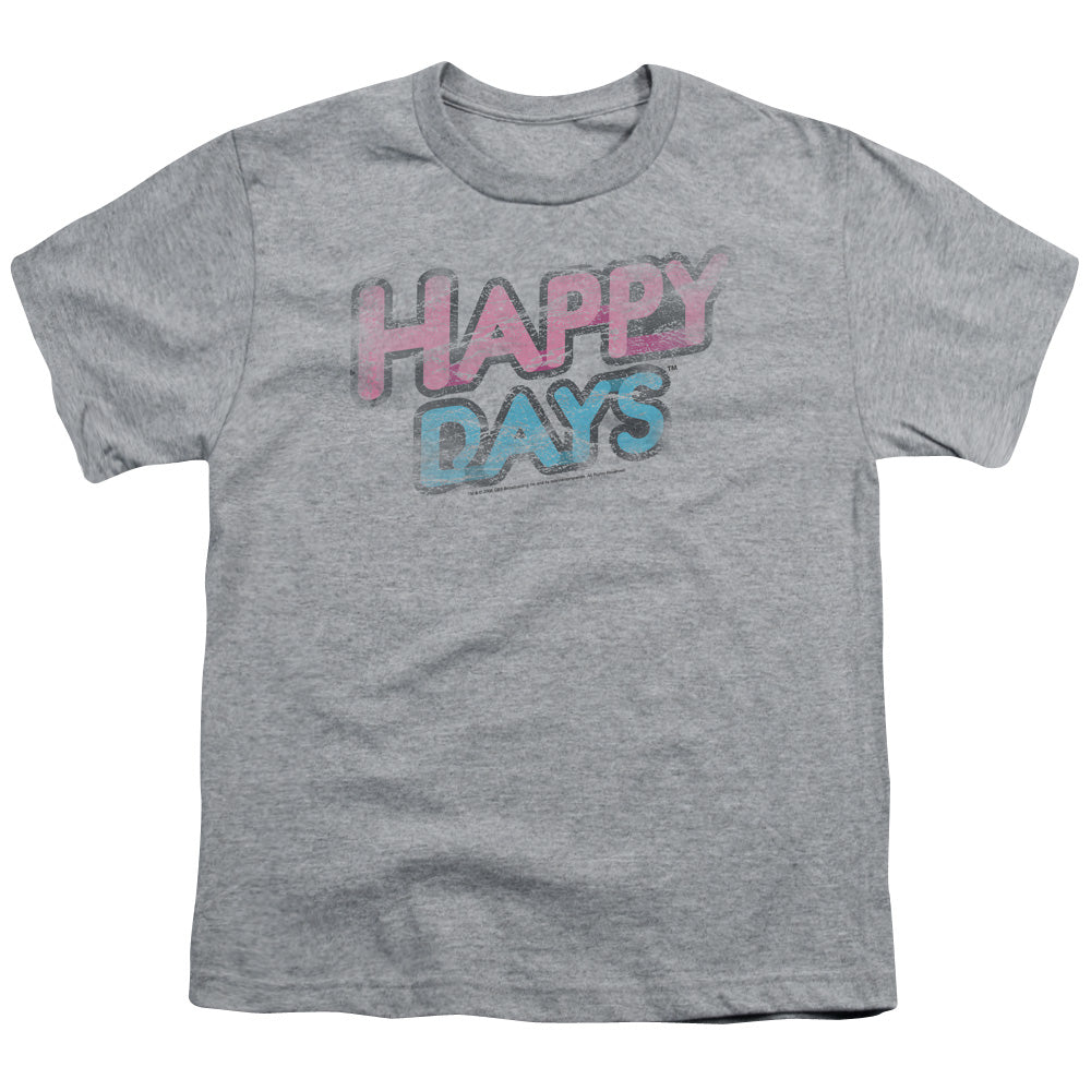 Happy Days Kids T-Shirt Distressed Logo Athletic Heather Tee