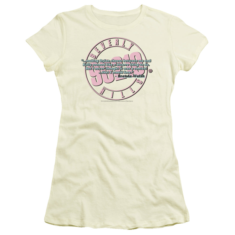 90210 Juniors T-Shirt Brenda Walsh Quote Cream Tee