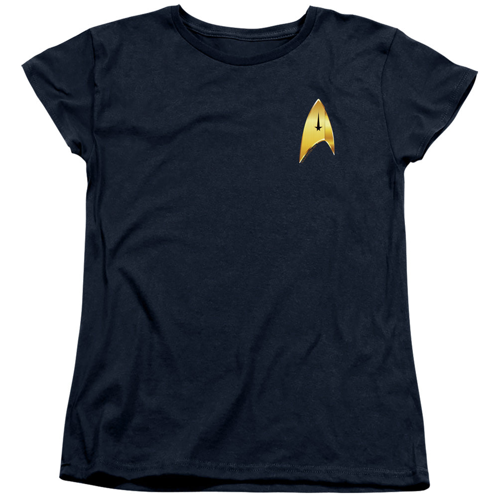 Star Trek Womens T-Shirt Discovery Command Badge Navy Tee