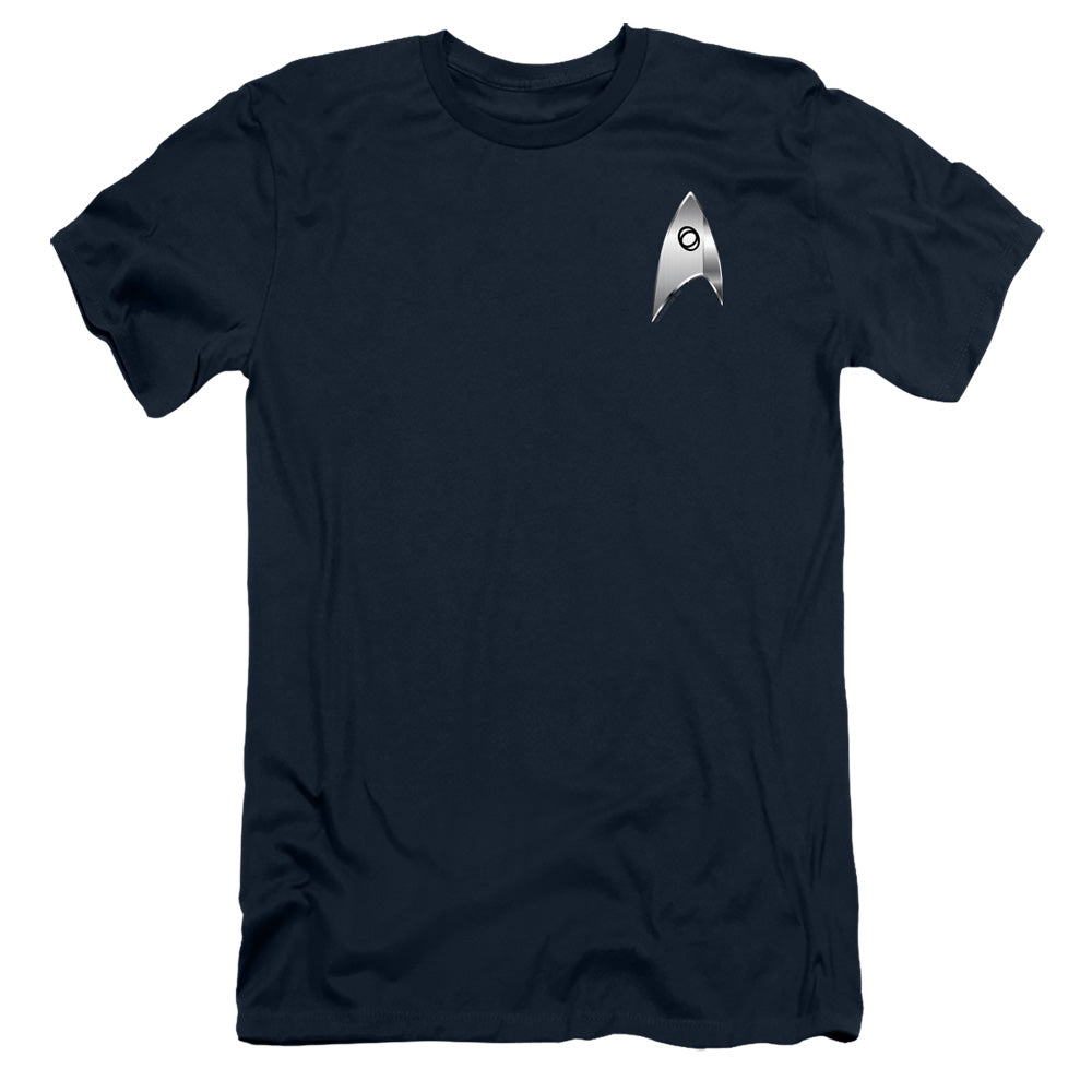 Star Trek Slim Fit T-Shirt Discovery Science Badge Navy Tee