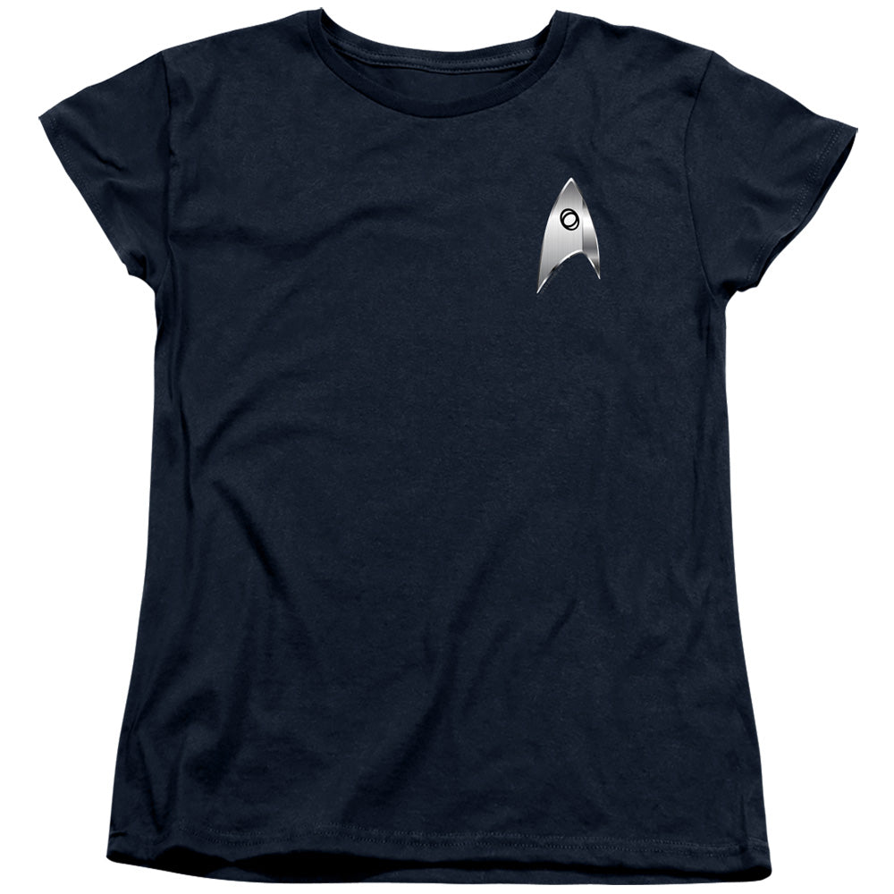 Star Trek Womens T-Shirt Discovery Science Badge Navy Tee