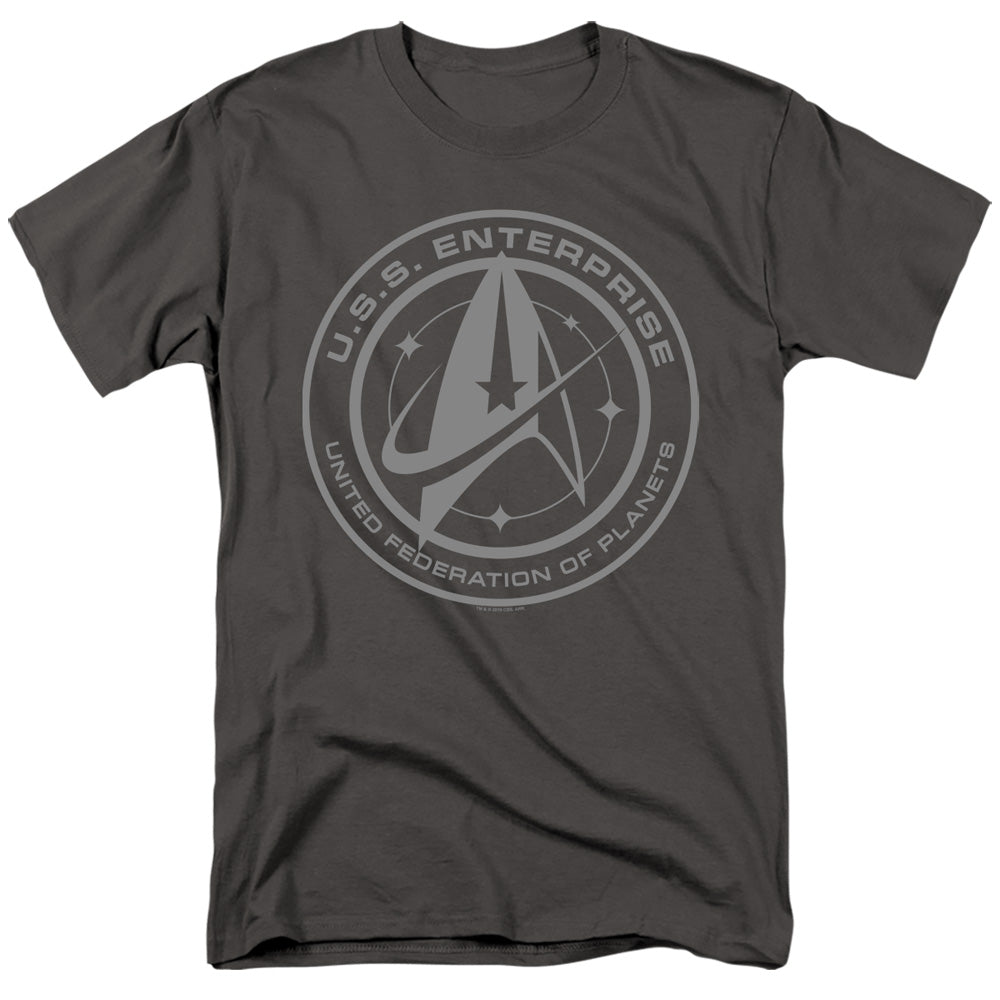 Star Trek T-Shirt Enterprise Crest Charcoal Tee