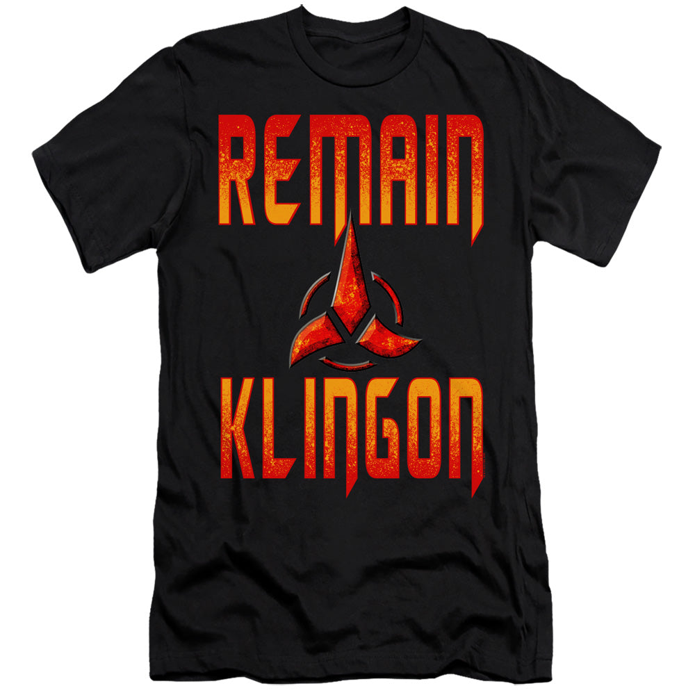 Star Trek Premium Canvas T-Shirt Remain Klingon Black Tee