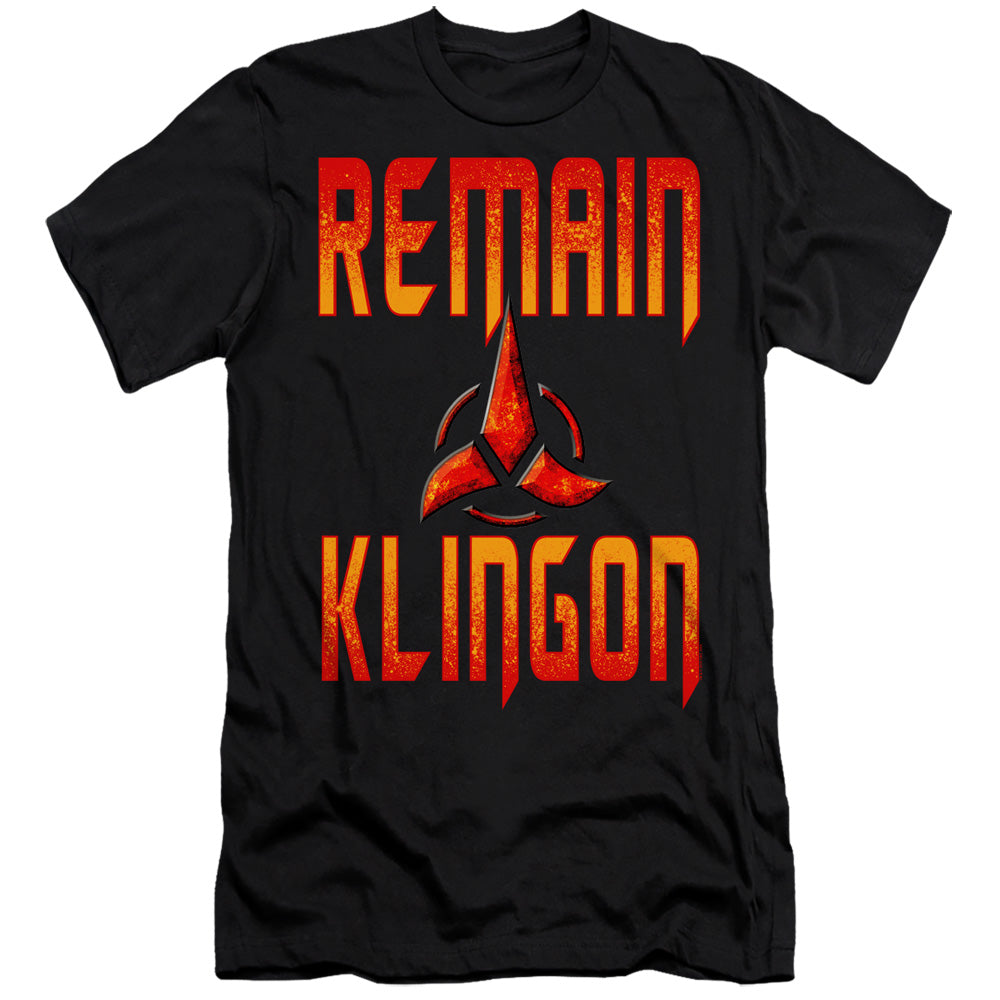 Star Trek Slim Fit T-Shirt Remain Klingon Black Tee