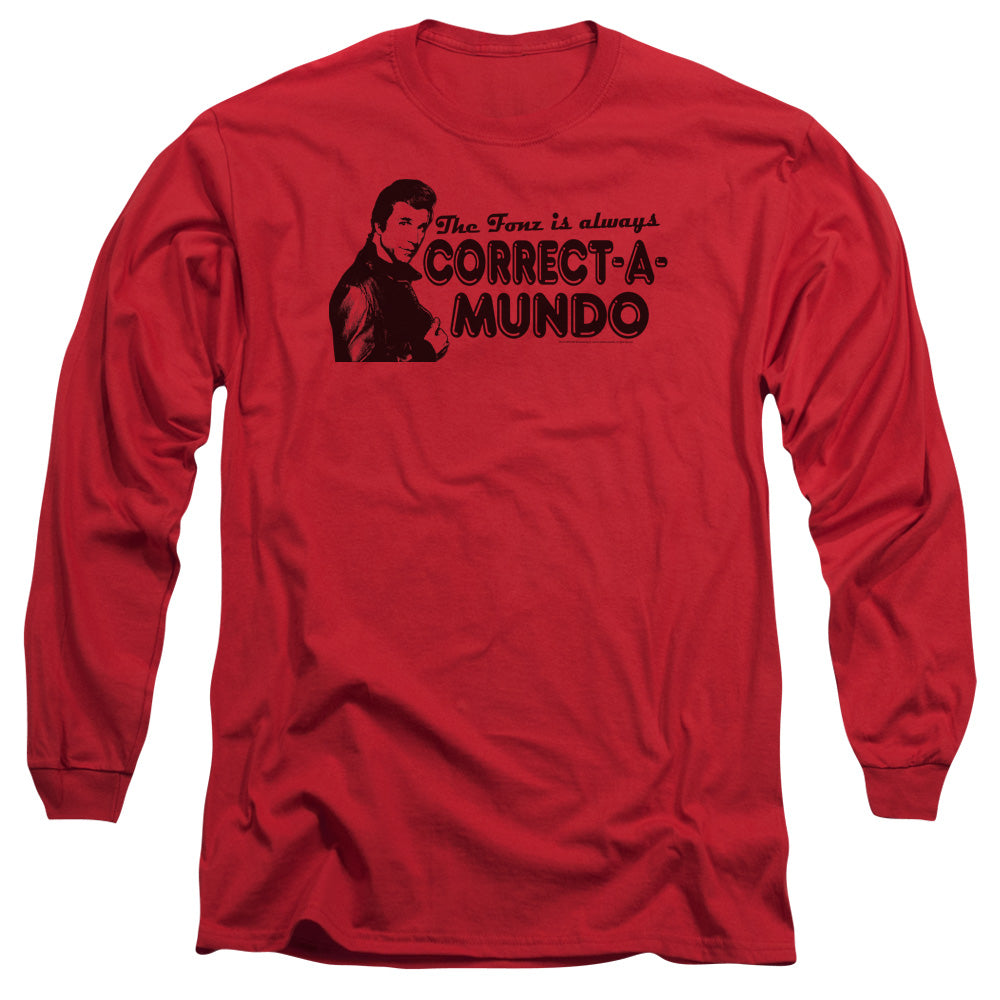 Happy Days Long Sleeve T-Shirt Correct a Mundo Red Tee