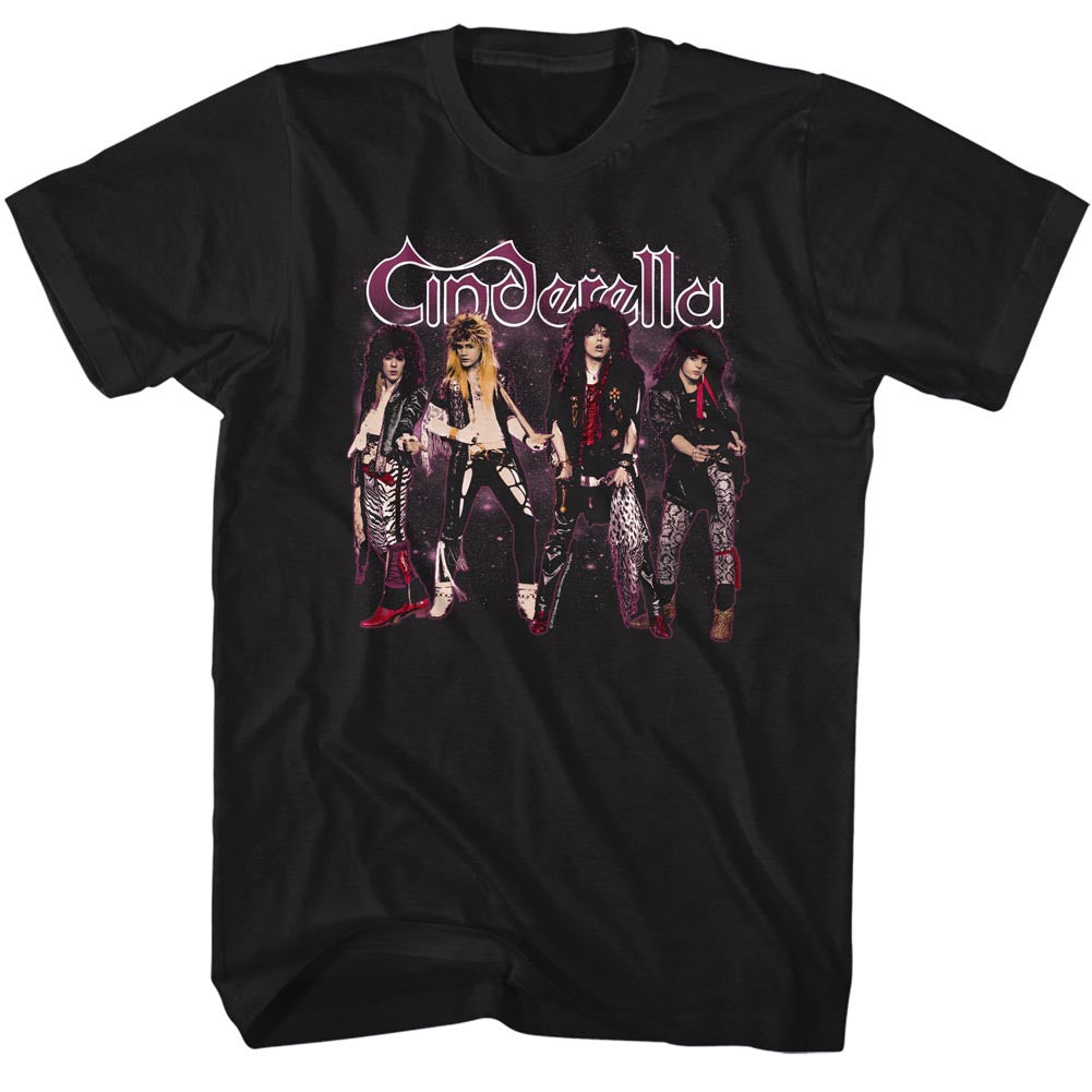 Cinderella Rock Band Tall T-Shirt Members Black Tee